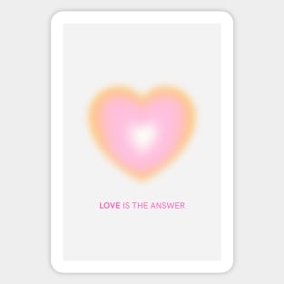 Love is the Answer Positive Affirmation Pink Heart Glow Aura Sticker